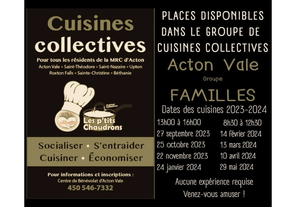 Nouveau groupe de cuisines collectives